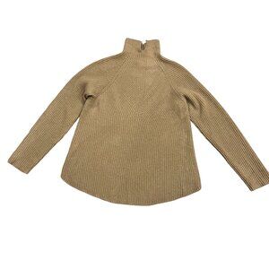 Theory Cashmere Moving Rib Turtleneck Sweater, Tan S